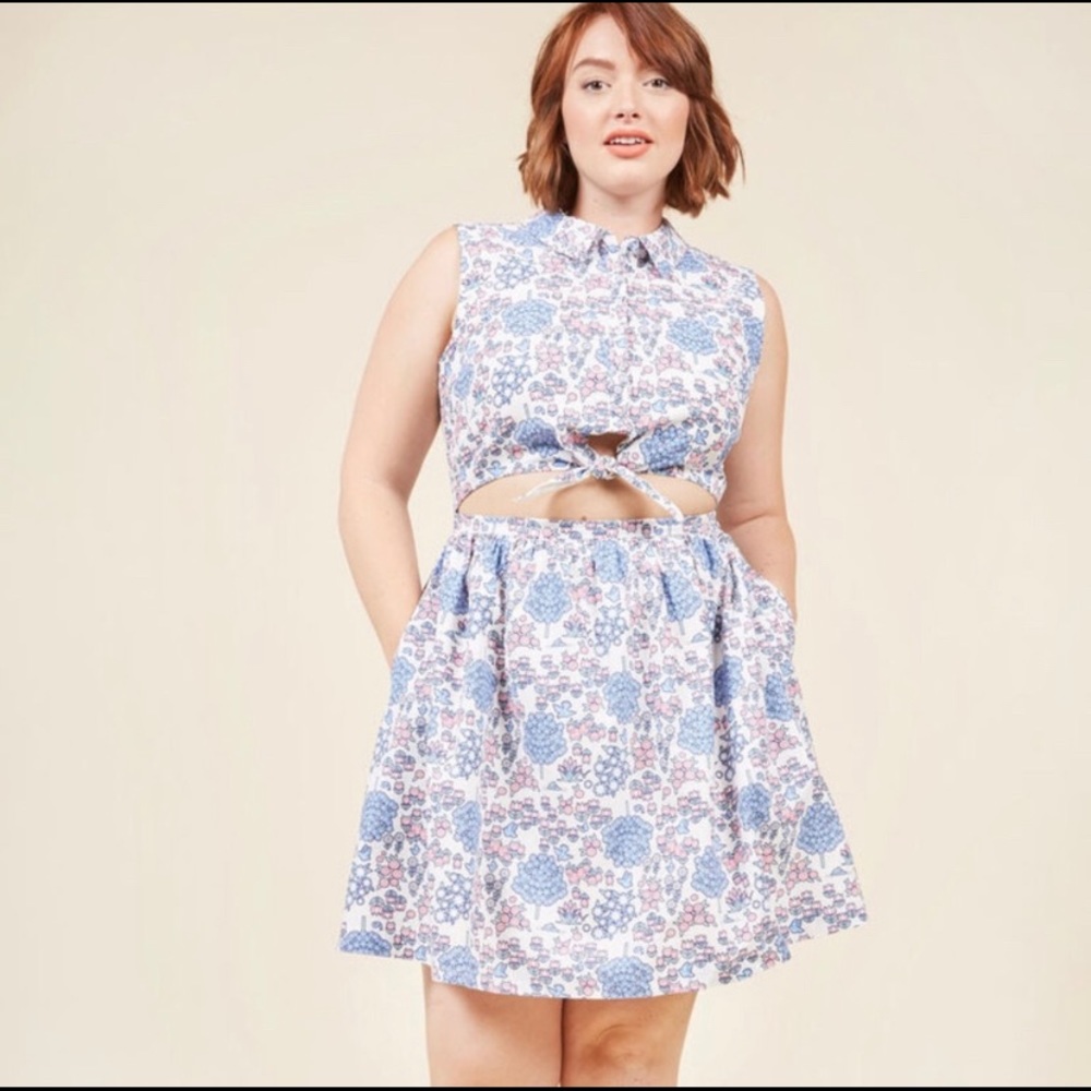 Where My Picnic People? A-Line Dress in Garden XL